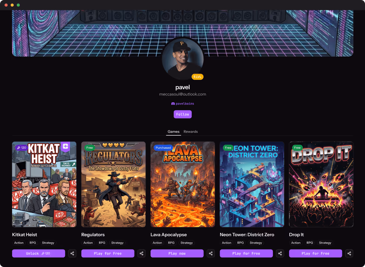 Creator profile on the Cipher store
